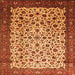 Serging Thickness of Persian Orange Traditional Rug, tr496org