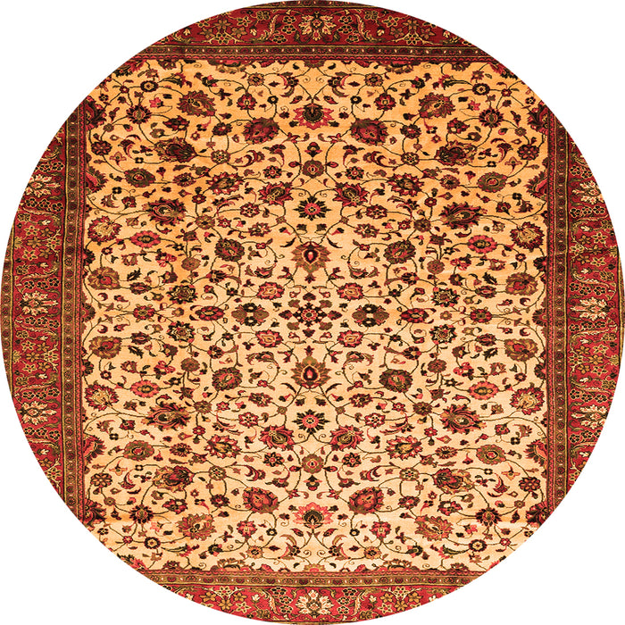 Machine Washable Persian Orange Traditional Area Rugs, wshtr496org