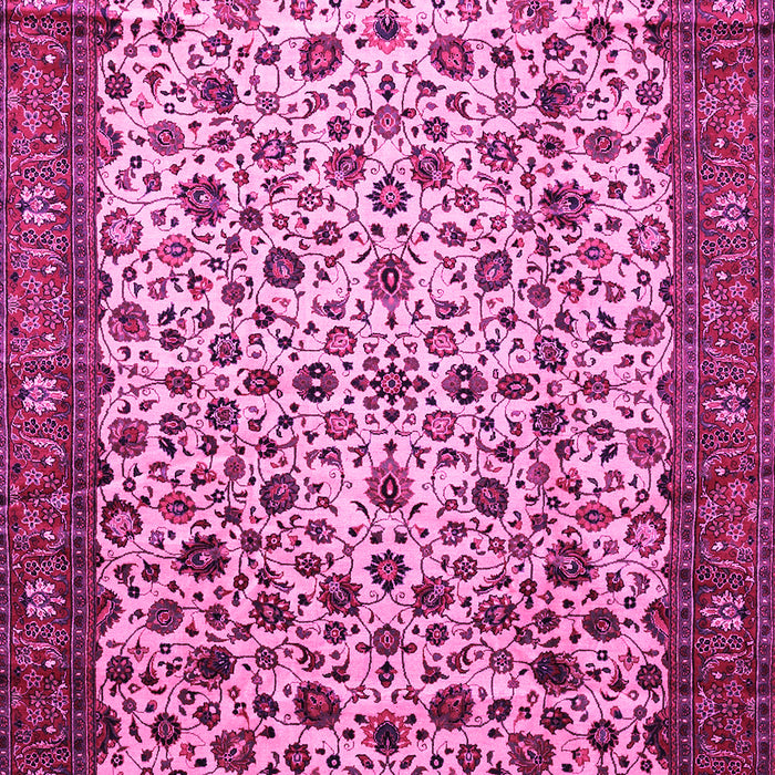 Machine Washable Persian Pink Traditional Rug, wshtr496pnk
