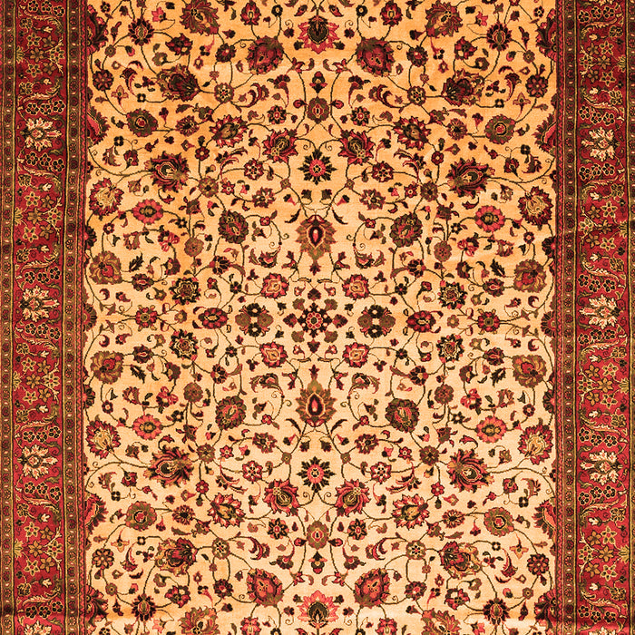 Serging Thickness of Machine Washable Persian Orange Traditional Area Rugs, wshtr496org