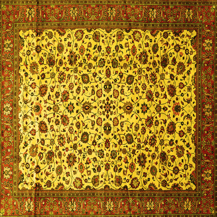 Square Persian Yellow Traditional Rug, tr496yw