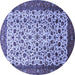 Round Persian Blue Traditional Rug, tr496blu