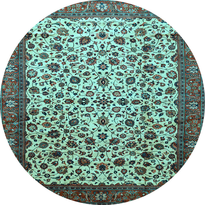 Round Persian Light Blue Traditional Rug, tr496lblu