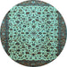 Round Persian Light Blue Traditional Rug, tr496lblu