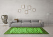 Machine Washable Persian Green Traditional Area Rugs in a Living Room,, wshtr496grn