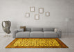 Machine Washable Persian Yellow Traditional Rug in a Living Room, wshtr496yw