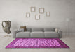 Machine Washable Persian Purple Traditional Area Rugs in a Living Room, wshtr496pur