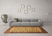 Machine Washable Persian Brown Traditional Rug in a Living Room,, wshtr496brn