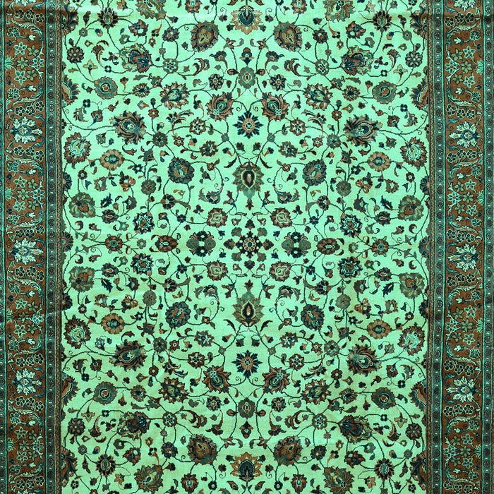 Machine Washable Persian Turquoise Traditional Area Rugs, wshtr496turq