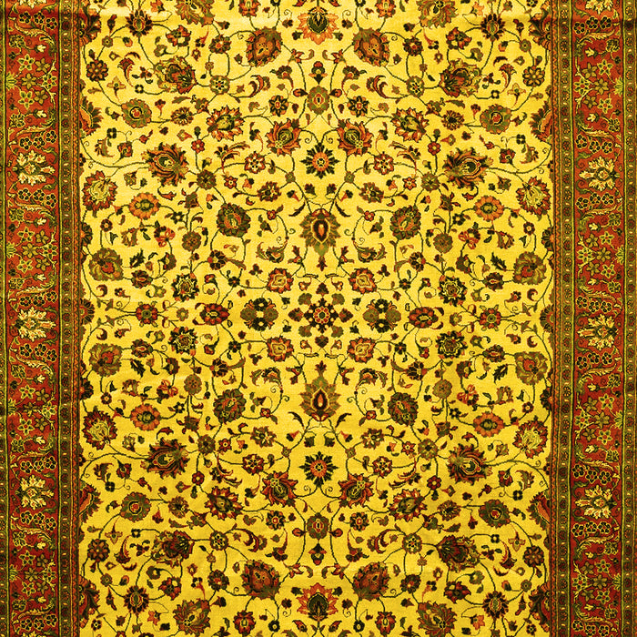 Machine Washable Persian Yellow Traditional Rug, wshtr496yw