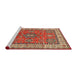 Sideview of Machine Washable Traditional Red Rug, wshtr497