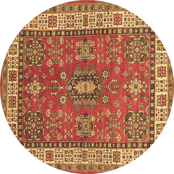 Round Persian Brown Traditional Rug, tr497brn