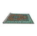 Sideview of Machine Washable Persian Light Blue Traditional Rug, wshtr497lblu