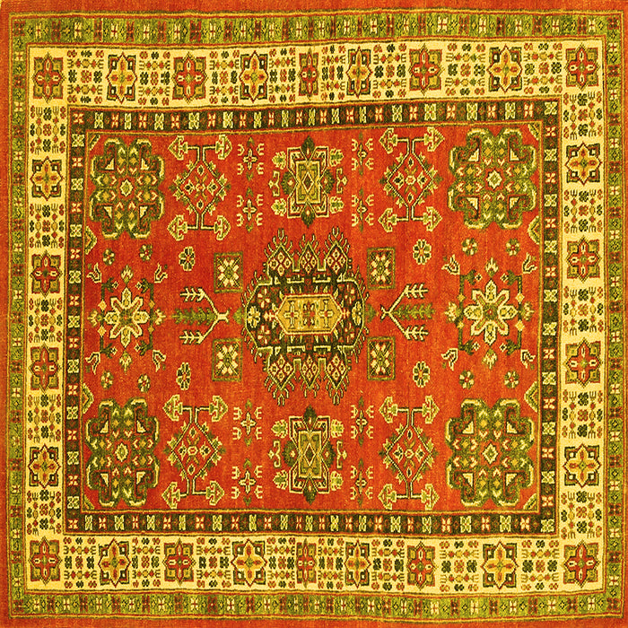 Square Persian Yellow Traditional Rug, tr497yw