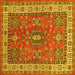 Square Persian Yellow Traditional Rug, tr497yw
