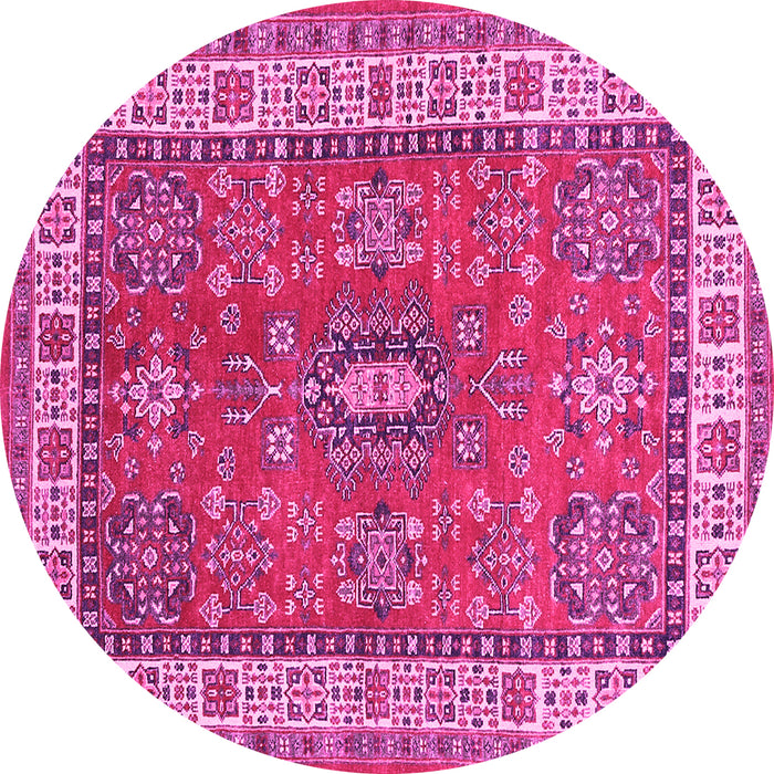 Round Persian Pink Traditional Rug, tr497pnk