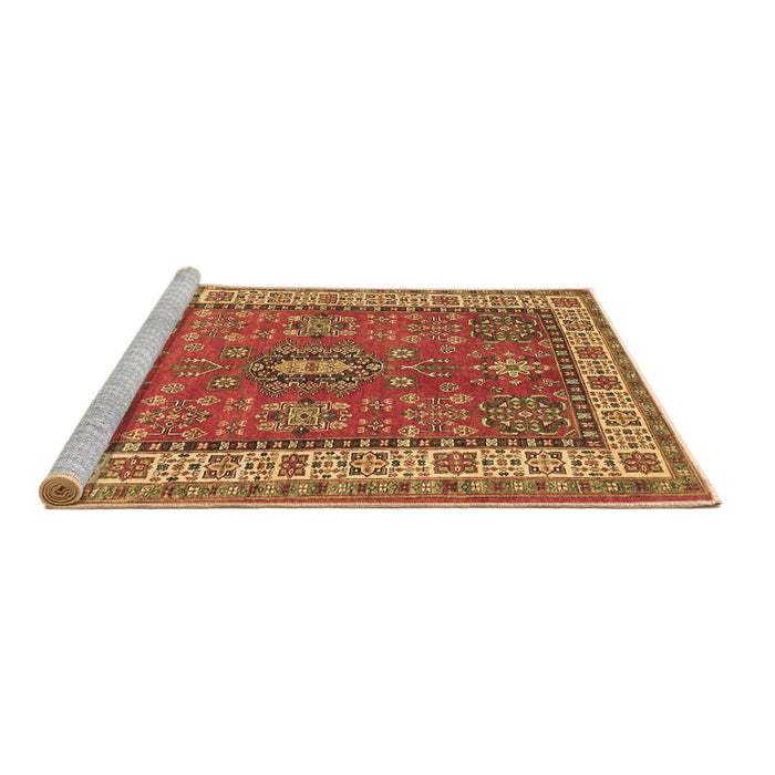 Sideview of Machine Washable Persian Brown Traditional Rug, wshtr497brn