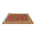 Sideview of Machine Washable Persian Brown Traditional Rug, wshtr497brn