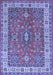 Machine Washable Persian Blue Traditional Rug, wshtr497blu