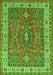 Serging Thickness of Machine Washable Persian Green Traditional Area Rugs, wshtr497grn