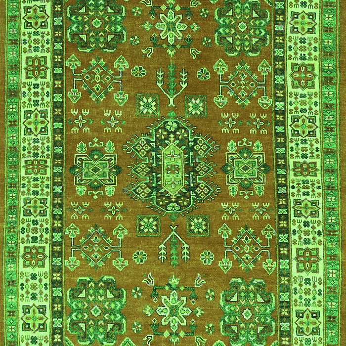 Serging Thickness of Machine Washable Persian Green Traditional Area Rugs, wshtr497grn