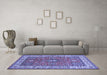 Machine Washable Persian Blue Traditional Rug in a Living Room, wshtr497blu