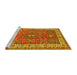 Sideview of Machine Washable Persian Yellow Traditional Rug, wshtr497yw