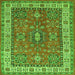 Round Machine Washable Persian Green Traditional Area Rugs, wshtr497grn