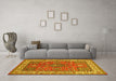 Machine Washable Persian Yellow Traditional Rug in a Living Room, wshtr497yw