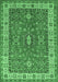 Machine Washable Persian Emerald Green Traditional Area Rugs, wshtr497emgrn