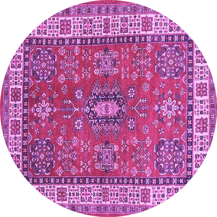 Round Machine Washable Persian Purple Traditional Area Rugs, wshtr497pur