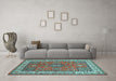 Machine Washable Persian Light Blue Traditional Rug in a Living Room, wshtr497lblu