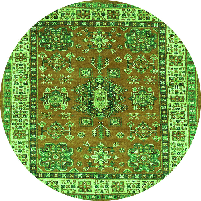 Square Persian Green Traditional Rug, tr497grn
