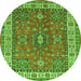 Machine Washable Persian Green Traditional Area Rugs, wshtr497grn