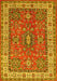 Machine Washable Persian Yellow Traditional Rug, wshtr497yw