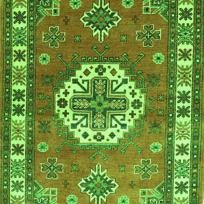 Serging Thickness of Machine Washable Medallion Green Traditional Area Rugs, wshtr498grn