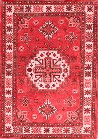 Medallion Red Traditional Rug, tr498red