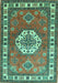 Medallion Turquoise Traditional Rug, tr498turq