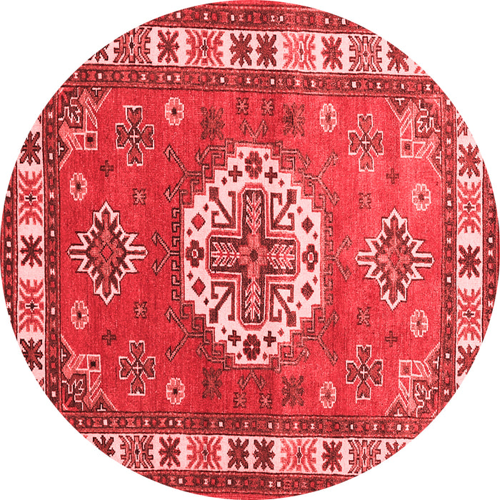 Machine Washable Medallion Red Traditional Rug, wshtr498red