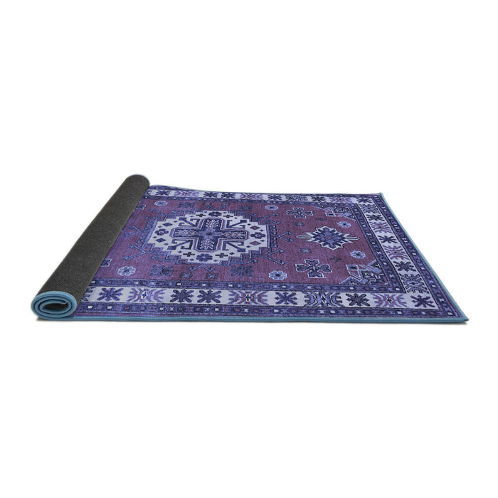 Sideview of Medallion Blue Traditional Rug, tr498blu