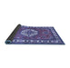 Sideview of Medallion Blue Traditional Rug, tr498blu