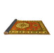 Sideview of Medallion Yellow Traditional Rug, tr498yw