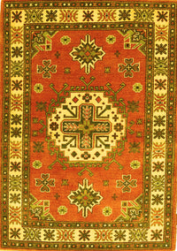 Medallion Yellow Traditional Rug, tr498yw