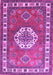 Machine Washable Medallion Purple Traditional Area Rugs, wshtr498pur