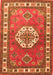Medallion Orange Traditional Rug, tr498org