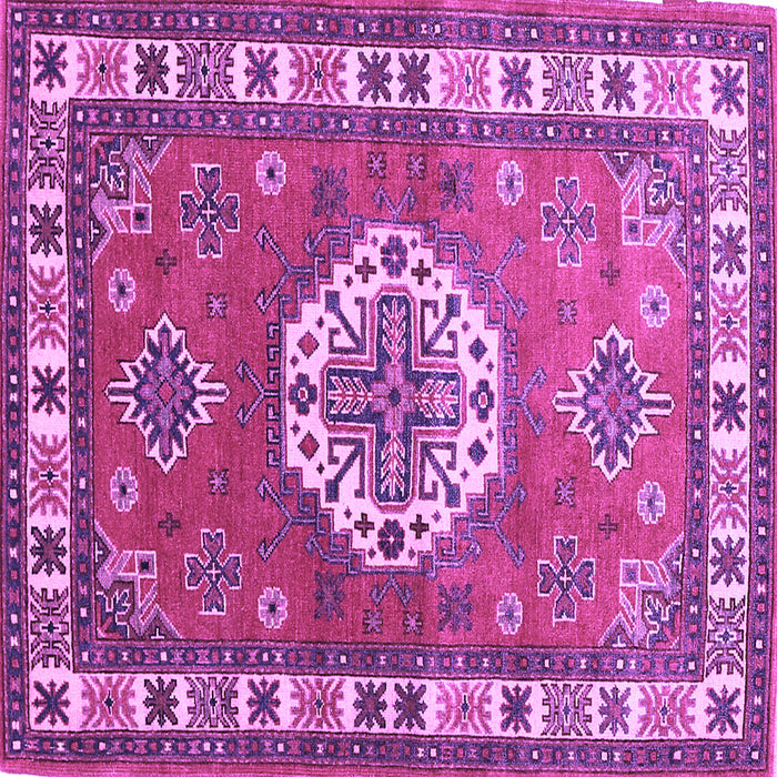 Square Medallion Purple Traditional Rug, tr498pur