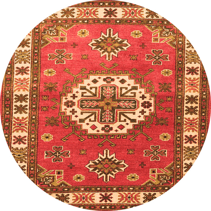 Square Medallion Orange Traditional Rug, tr498org