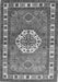 Serging Thickness of Machine Washable Medallion Gray Traditional Rug, wshtr498gry