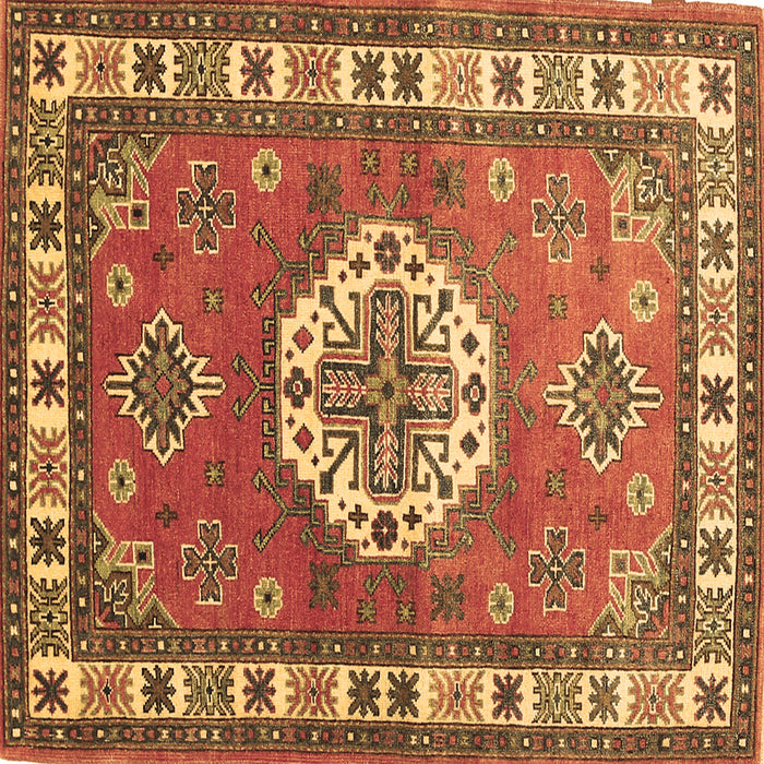 Square Medallion Brown Traditional Rug, tr498brn