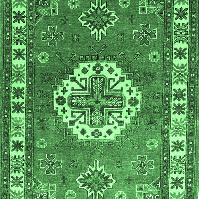 Medallion Emerald Green Traditional Rug, tr498emgrn